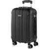 ITACA - Bagaglio A Mano Rigido Leggero Bagaglio A Mano 55X40X20 con 4 Ruote Silenziose Trolley Cabina Viaggio Aereo Ergonomico Durevole. Compatibile Ryanair, Nero