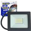 MONTERAL Faretto LED da Esterno 20W 220-240V con Flusso Luminoso di 1600lm 6400K - Faro LED Esterno con Grado di Protezione IP65 - Colore Nero