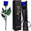 CSYY Infinity Rose, Blu Rosa Stabilizzata Vera con Steli Rosa Eterna Festa della Mamma Regalo per Mamma Fiori Stabilizzata Regalo
