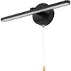 MantoLite Esposizione da Luci per,12W IP44 Lampade da Specchio con Interruttore Faretti da Muro,40CM 3000K Applique da Parete LED Interni Applique Da Parete Luci Lettura(Finitura Nero Opaca)