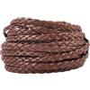 GORGECRAFT Corda in Pelle PU Piegata 5m Corda in Pelle Intrecciata Piatta 5mm Marrone Sella con 3 Fili Corda Intrecciata in Similpelle per Artigianato Braccialetti Collane Portachiavi Creazione
