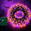 Gcstnn Catena Luminosa Halloween, 5m 50 LED Luci a Batteria, Timer, Impermeabile, Decorazioni per Camera Casa Matrimonio Giardino Balcone Festa Giallo Viola