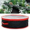 CKB LTD Ghirlanda di Natale, borsa portaoggetti impermeabile artificiale per decorazioni di Halloween ornamenti, contenitore rotondo circolare con manici per il trasporto, può contenere fino a 60 cm x