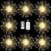 KIKILIVE Luci Fuochi d'Artificio Fatate Natalizie da Esterno,Catena Luminosa Filo di Rame con 120 LED,Luci Addobbi Natalizi Stringa Lampada 8 modalità