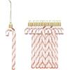 HERZWILD 12 pezzi di decorazioni per albero di Natale in plastica con bastoncini di zucchero glitterati, decorazioni natalizie per appendere, per feste di Natale, bomboniere (Oro Rosa)