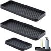 Culinavog Vassoio Organizer In Silicone, Confezione Da 3 Pezzi Organizer Per Lavello Portaspugne Per Lavello Da Cucina, Bagno, 23cm x 9cm Scolapiatti In Silicone Per Scopino, Dispenser Di Sapone -Nero