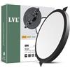 LVL Faretto da incasso a LED, piatto, 230 V, 8 W, non dimmerabile, 3000 K/4000 K/6000 K, diametro foro 50 - 110 mm, per bagno, cucina (nero, 1 pezzo)