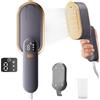 Exsivemy Steamer Da Viaggio Con Schermo LCD, Riscaldamento Rapido 10S, 2000 W, 3 Livelli Di Vapore, Manico Girevole a 180°, Piroscafo Portatile (Grigio)