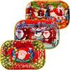 BOOSHMall Set 3 Piatti Natalizi, Rosso con Motivi di Alberi di Natale, Resistenti e Duraturi, Idea Regalo, per Natale Festività Feste Decorazioni, 27cm