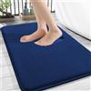 Homaxy Tappetino da bagno in memory foam, morbido, antiscivolo, lavabile, spesso, assorbente, 40 x 60 cm, blu marino