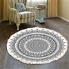 Duories Tappeto rotondo in cotone bohémien, lavabile, tessuto a mano, con nappe, per camera da letto, corridoio, soggiorno, tavolino da caffè, lavabile in lavatrice, 60 cm, fiori #36