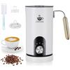 JIANYANA Montalatte elettrico 5 in 1, 350 ml, in acciaio inox, per caldo e freddo, silenzioso, per schiuma spessa, schiuma sottile, latte caldo, con frusta per cappuccino, latte, cacao (bianco)