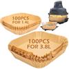 BYKITCHEN 200 fodere per friggitrice ad aria portatile Ninja CRISPi/Crispy in vetro UK, 100 pezzi per 3,8 L e 100 pezzi per friggitrice ad aria quadrata da 1,4 L, accessori per Ninja Crisper FN101UK