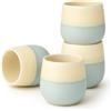 Goodwei Set di tazze da tè in ceramica giapponesi - 4 pezzi, forma arrotondata, elegante e moderna, tazze da tè per tè, latte matcha, succhi e altro ancora, 200 ml (Fuji Blue)