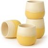 Goodwei Set di tazze da tè in ceramica giapponesi - 4 pezzi, forma arrotondata, elegante e moderna, tazze da tè per tè, latte matcha, succhi e altro ancora, 200 ml (Fuji Yellow)