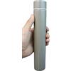 HISCAZAS Borraccia termica in acciaio inox, super sottile, 25,5 x 4,5 cm, 260 ml (grigio)