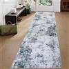 Homcomodar Moderno Passatoia Tappeto Corridoio Negro Grigio Tappeti 60x240cm Cucina Antiscivolo Lavabile in Lavatrice Tapette Camera da Letto Pelo Lungo