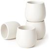 Goodwei Set di tazze da tè in ceramica giapponesi - 4 pezzi, forma arrotondata, elegante e moderna, tazze da tè per tè, latte matcha, succhi e altro ancora, 200 ml (Camellia White)