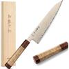 HEZHEN Coltello da Chef in Acciaio Damascato Rame, Professionale Coltello Damasco in Stile Giapponese, Manico Ottagonale in Legno