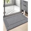 COLOR&GEOMETRY Tappeto Bagno Antiscivolo 50 x 80 cm, Tappeti Bagno Assorbente Lavabile, Tappeto Microfibra Morbido per Bagno, Doccia, Vasca da Bagno (Grigio Scuro)