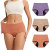 RFOGJV Mestruale Mestruali Donna Cotone, Slip Assorbenti Vita Alta Ciclo Mutande Flusso Molto Abbondante da Donna e Adolescenti, Lavabili, 3 Pack, Multicolore, XL