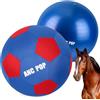 ANC POP Palla da pastore per cavallo, palla e copertura per palla, 101,6 cm, grande con pompa a mano, per giocare, pastore, palla da pastore, giocattolo per cavalli, blu e rosso