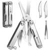 BIBURY Multitool, EDC Mini Strumento Tascabile, Forbici Multiuso con Rompivetro, Forbici Multifunzione per Emergenze e Uso Quotidiano, Regalo Uomo Compleanno, Gadget EDC, Idee Regali Natale - Argento