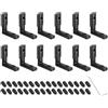 PATIKIL 2020 Serie Connettore Angolare Estruzione Alluminio, 12Pcs Connettore Angolare Interno A Forma Di L Con Vite/Chiave Per Profili A Scanalatura T/V Da 6mm Accessori, Nero