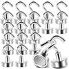 Anelueeoo 20 Pezzi Ganci Magnetici 20mm, Gancio Magnetico Magneti al Neodimio Con Gancio Con Occhielli Rotondi Ganci MagneticiPer Frigorifero Da Cucina, Campeggio, Soffitto, Griglia, Ufficio