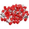QUARKZMAN 2 Estremità del Cavo a Crimpare x 50pz Terminale Rosso 16mm | Isolato Puntale, per Connettore Pin Terminali del Cavo Connettori Puntali a Crimpare