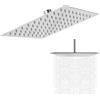 Tyenaza Soffione doccia quadrato Spruzzatore doccia a pioggia in acciaio inox Top Bagno Spruzzatore superiore Soffioni doccia a cascata