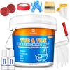 DecorRom Vernice per vasca da bagno bianca 1000g, vernice per piastrelle, piastrelle da bagno, set per rinnovamento vasca da bagno per lavandini, da bagno resistente all'acqua e antigraffio con attrezzi