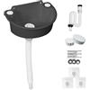 TWSOUL Lavandino in plastica, lavandino con scarico, piccoli lavandini sospesi con accessori di scarico, lavandino per camper per campeggio, giardino, cantina, cantiere WC (Grigio)