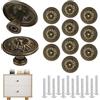 Lunza 12 Pezzi Pomello per Mobili Vintage Bronzo, 30mm Pomelli in Bronzo Antico per Armadietti Pomellis per Cassetti Maniglie Vintage per Armadiett per Mobili da Cucina, Pomelli per Cassetti