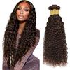 AiPliantfis Water Wave Bundles Human Hair Capelli Veri Tessitura Human Hair Extensions Capelli Umani #4 Brown 50g/PC 150G Double Weft Unprocessed Virgin for Women 3 Bündel 16 18 20 Pollici