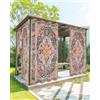 Onekaccu Tende da esterno rustiche bohémien per patio, impermeabili, con occhielli per la privacy, tende da esterno per veranda, gazebopergola cabana, 2 pannelli, 137,2 x 213,4 cm, etnico turco, floreale