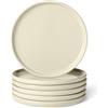 Amazon Basics Piatti per Antipasti in Gres Smaltato, Set di 6 Pezzi, Adatti al Microonde e alla Lavastoviglie, 17cm, Avorio