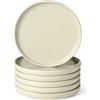 Amazon Basics Piatti da Insalata in Gres Smaltato, Set di 6 Pezzi, Adatti al Microonde e alla Lavastoviglie, 21cm, Avorio