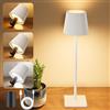 YICAIZI Lampada LED da Tavolo Senza Fili Lampade da Tavolo Batteria Ricaricabile con USB-C e Tappo per Bottiglia, Lampada Tavolo Dimmerabili Touch per Salotto, Ufficio, Camera da Letto, Bianco