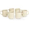 Amazon Basics Tazze Mug da Caffè in Gres Smaltato, Set di 6 Pezzi, 473ml, Adatte al Microonde e alla Lavastoviglie, Avorio