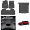 GAFAT 2025 2026 Tesla Model Y Juniper Standard Premium Tappetini Abitacolo + Bagagliaio, Model Y 2025 Tappetino Gomma TPE Tutte le Stagioni per Bagagliaio Pavimento, Bordo Alto Originale 3D [Set di 4]