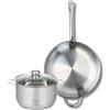 Fackelmann ELO 9872450 - Set di pentole da cucina, 2 pezzi, 32 cm e 1 pentola da 20 cm Elo Profi lucido, in acciaio inox, induzione