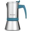 WECOOK! Caffettiera italiana in acciaio inox 18/10 per induzione 4 tazze - espresso/moka - manico Soft-Touch in baquelite - valvola di sicurezza in nichel - cucchiaio dosatore incluso