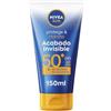NIVEA SUN Protect & Idrata Finiture Invisibili SPF 50+ (150 ml), lozione solare dalla texture leggera, crema idratante con acido ialuronico, crema protettiva impermeabile