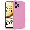 N NEWTOP Cover Compatibile per REALME C53 - C51 - NARZO N53, Custodia TPU SOFT Gel Silicone Ultra Sottile Flessibile Case Posteriore Protezione Fotocamera Anti Urto Guscio Scocca Colorato (Rosa)