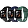 BDIG 3 PCS Cinturino Compatibile con Xiaomi Mi Watch 3/Redmi Watch 3, Bracciale di Ricambio in Silicone Colorato