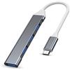 Wowssyo Hub USB C 3.0 USB Splitter Porta USB 4 in 1 con 1 porta USB 3.0 e 3 porte 2.0 Compatibile con computer portatili MacBook Pro Windows e altri dispositivi con porte Type C-Grigio