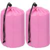PATIKIL Sacco, 2 Pezzi 15 x 33 cm Impermeabile Sacco da Esterno Portatile con Cordino Linguetta Polvere Leggero per Sacchi a Pelo Campeggio Escursionismo Viaggio, Rosa