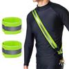 Simket Cintura Catarifrangente per Jogging, Alta visibilità, Regolabile, Luce di Sicurezza Notturna, Cintura da Corsa con 2 Pezzi, Bracciale Riflettente per Uomini, Donne e Bambini