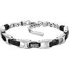 Diesel Bracciale da uomo in acciaio inossidabile bicolore con chiusura a moschettone